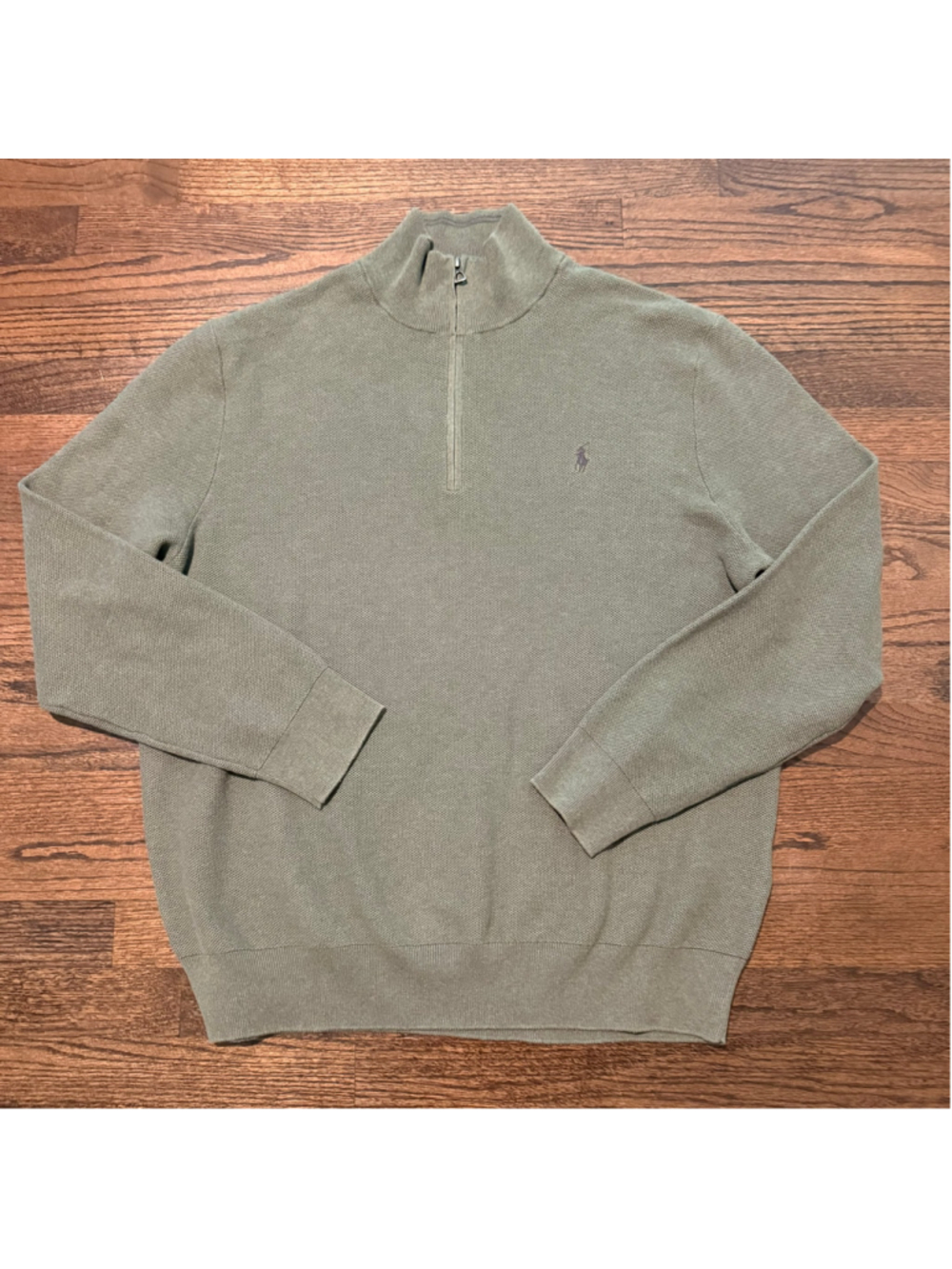 Ralph Lauren Men’s Mesh-Knit Cotton Quarter-Zip Sweater SZ XXL